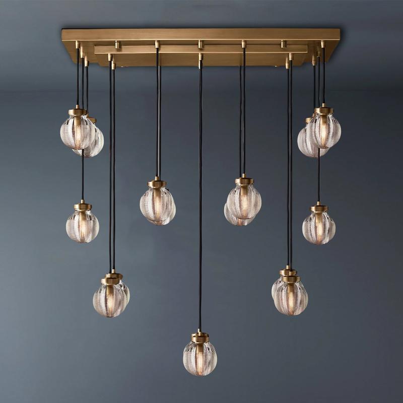 Aileen Pearl Ball Rectangular Chandelier 36"