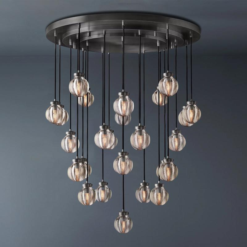 Aileen Pearl Ball Round Chandelier 38"