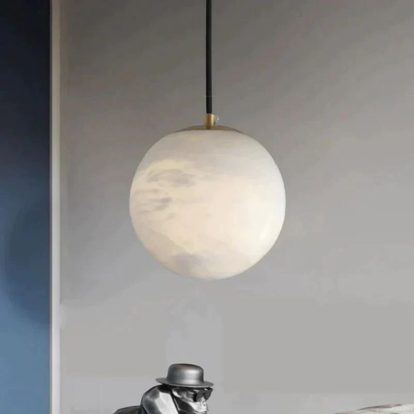 Alabaster Ball Pendant Light