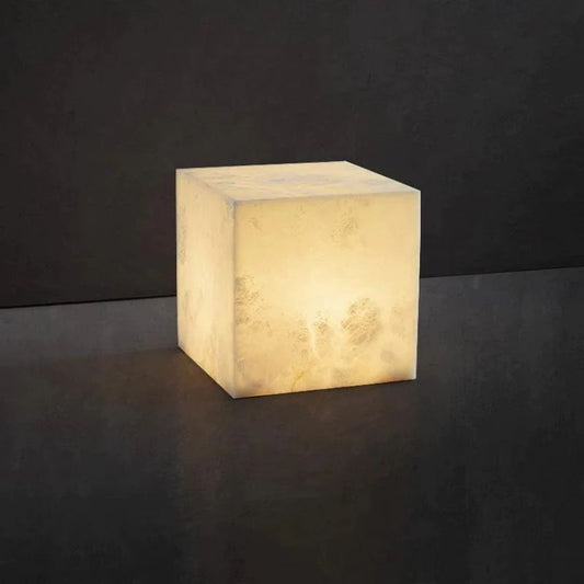 Alabaster Cubic Table Lamp