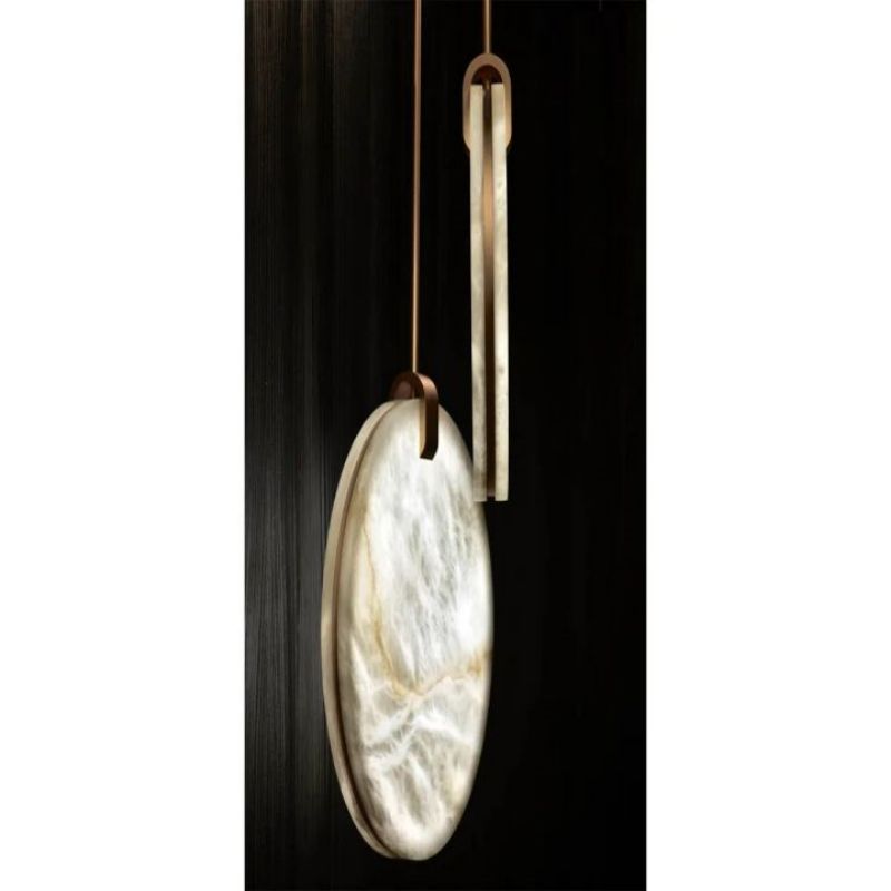 Alabaster Disc Pendant Light