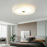 Alabaster Flush Mounted Round Led Chandelier