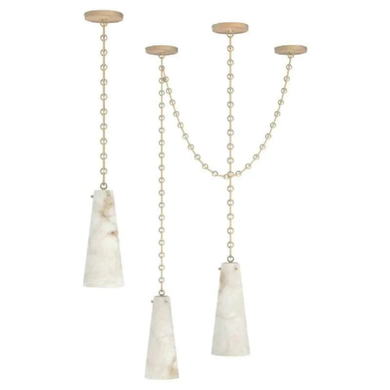 Alabaster Modern 3-Light Marble Chandelier