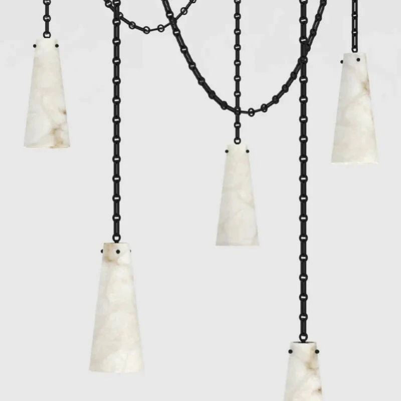 Alabaster Modern 5-Light Marble Chandelier