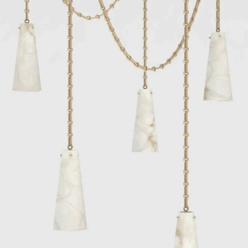 Alabaster Modern 5-Light Marble Chandelier