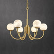 Alabaster Modern Brass Chandelier