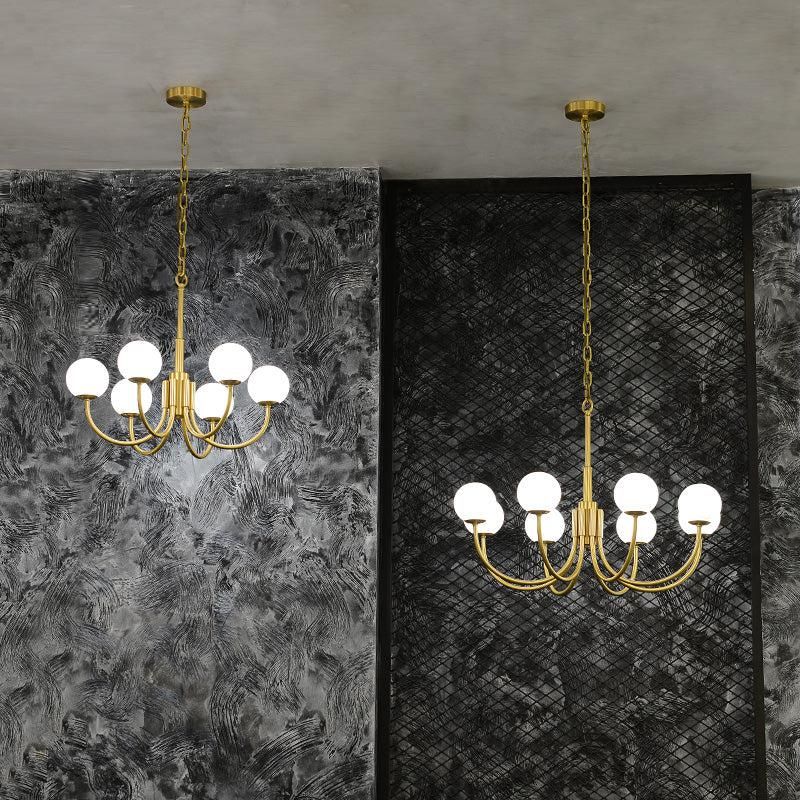 Alabaster Modern Brass Chandelier