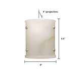 Alabaster Semi-Cylindrical Wall Sconce