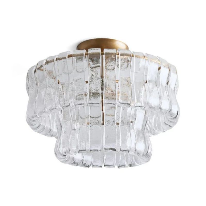 Amory Clear/ Somke Glass Round Flushmount 18"