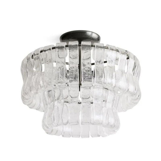 Amory Clear/ Somke Glass Round Flushmount 18"