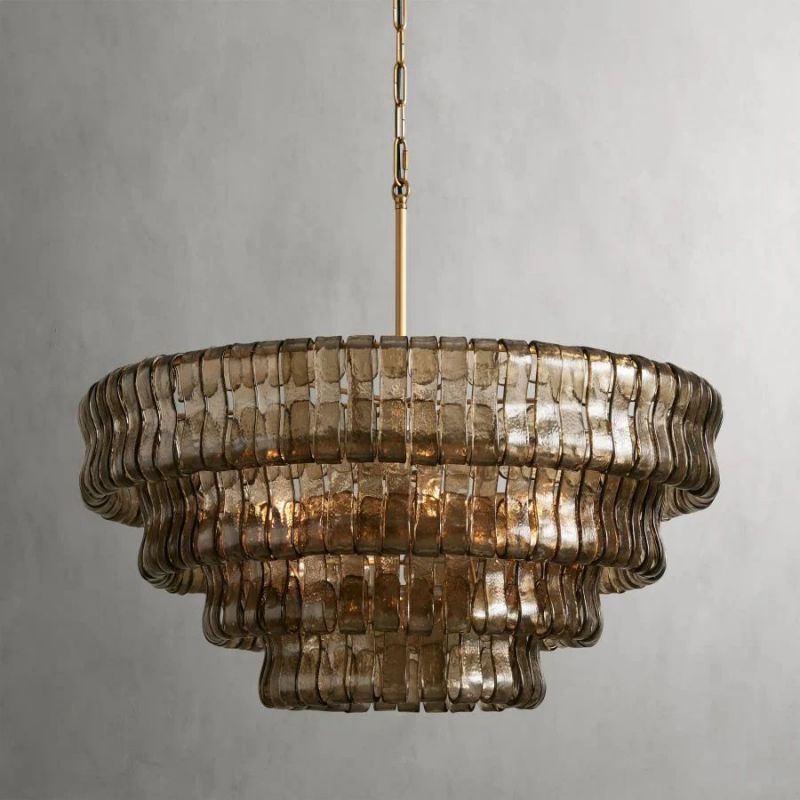 Amory Clear/Smoky Glass Round Chandelier 36"