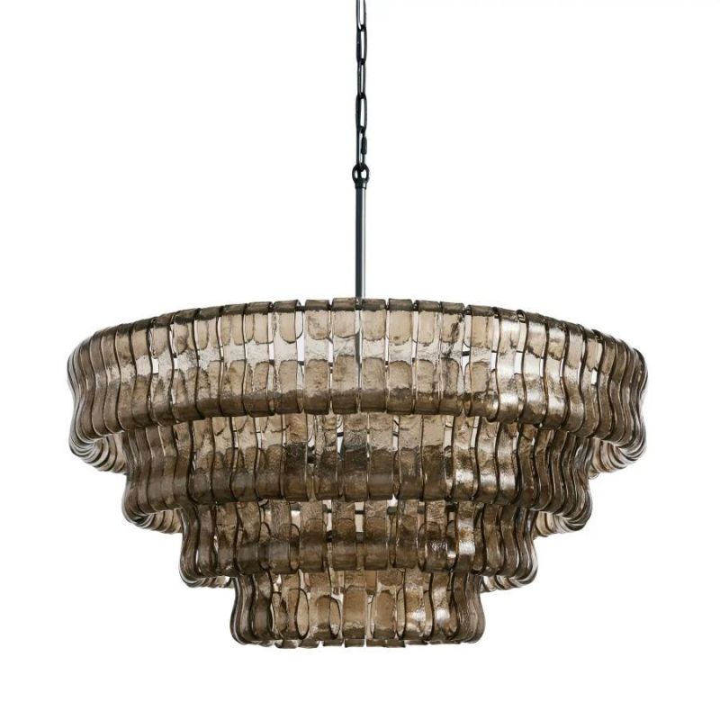 Amory Clear/Smoky Glass Round Chandelier 36"