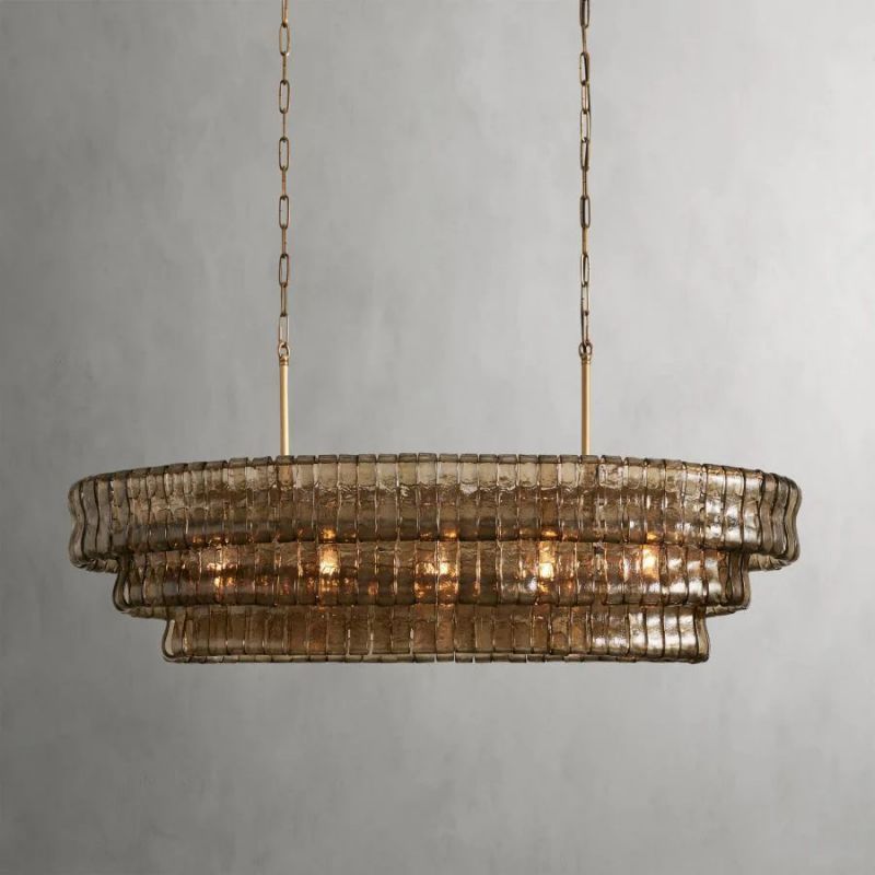 Amory Clear/Smoky Glass Oval Chandelier 54"W / 65”W