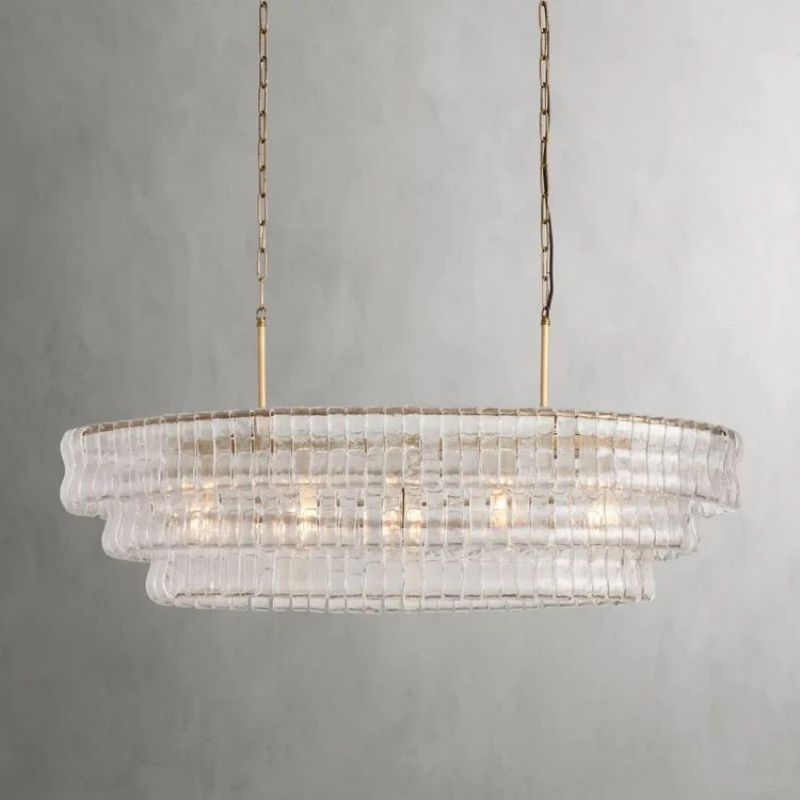 Amory Clear/Smoky Glass Oval Chandelier 54"W / 65”W