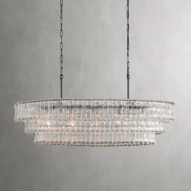 Amory Clear/Smoky Glass Oval Chandelier 54"W / 65”W