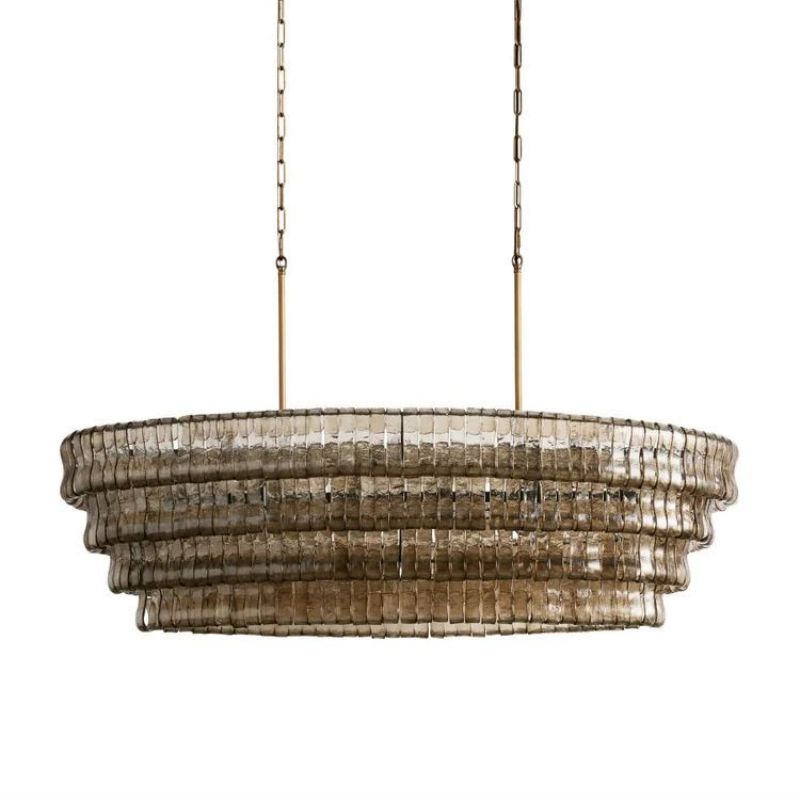 Amory Clear/Smoky Glass Oval Chandelier 54"W / 65”W