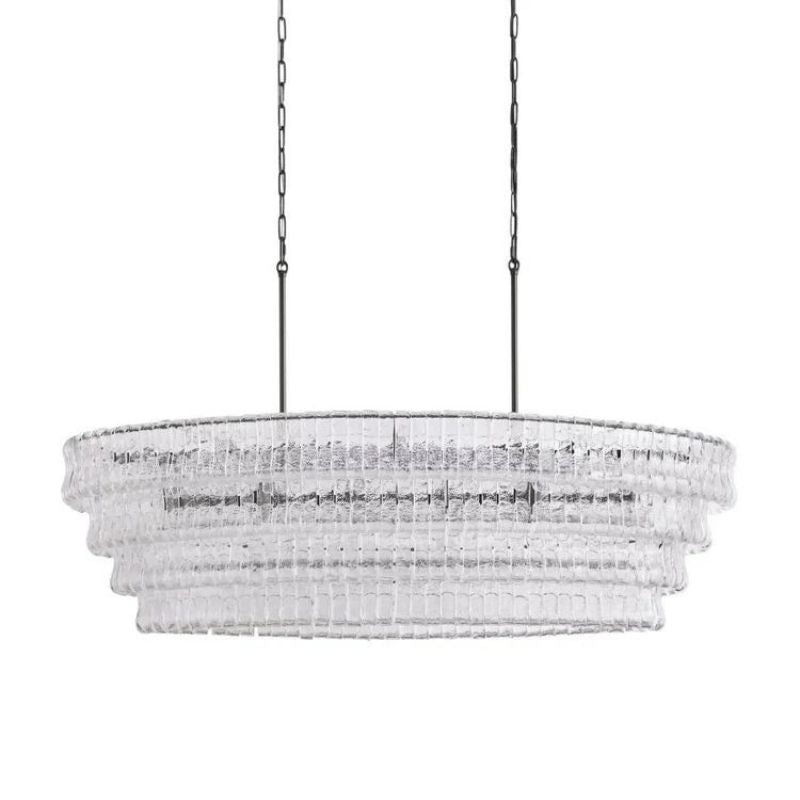 Amory Clear/Smoky Glass Oval Chandelier 54"W / 65”W