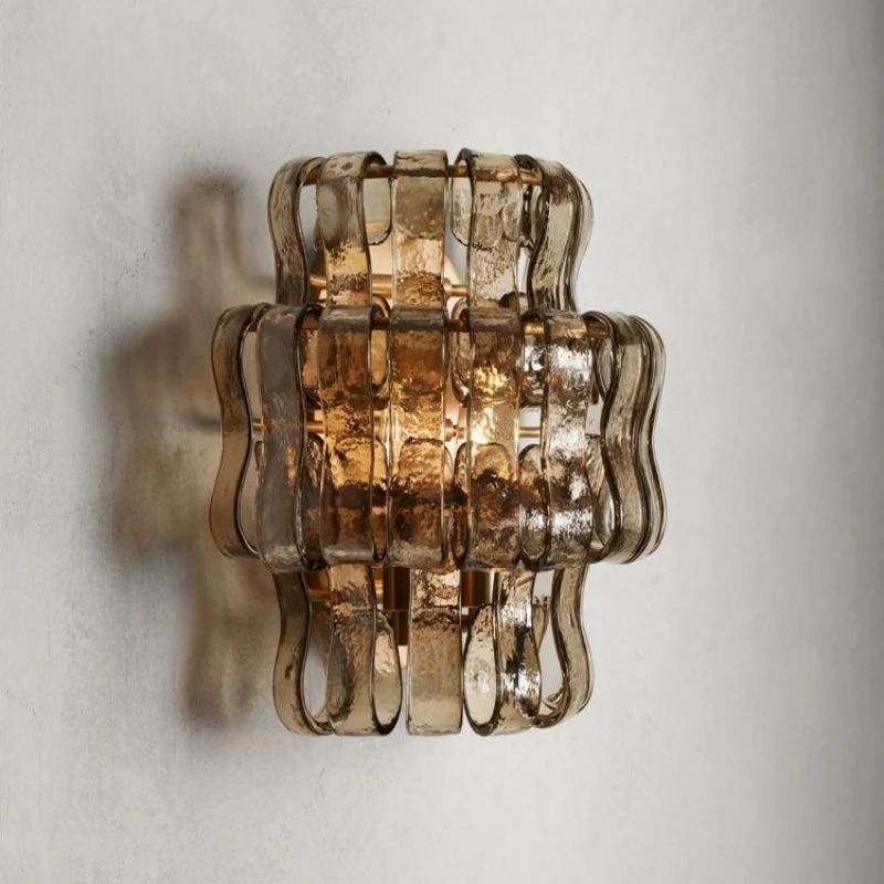 Amory Clear/ Somke Glass Wall Sconce 12"