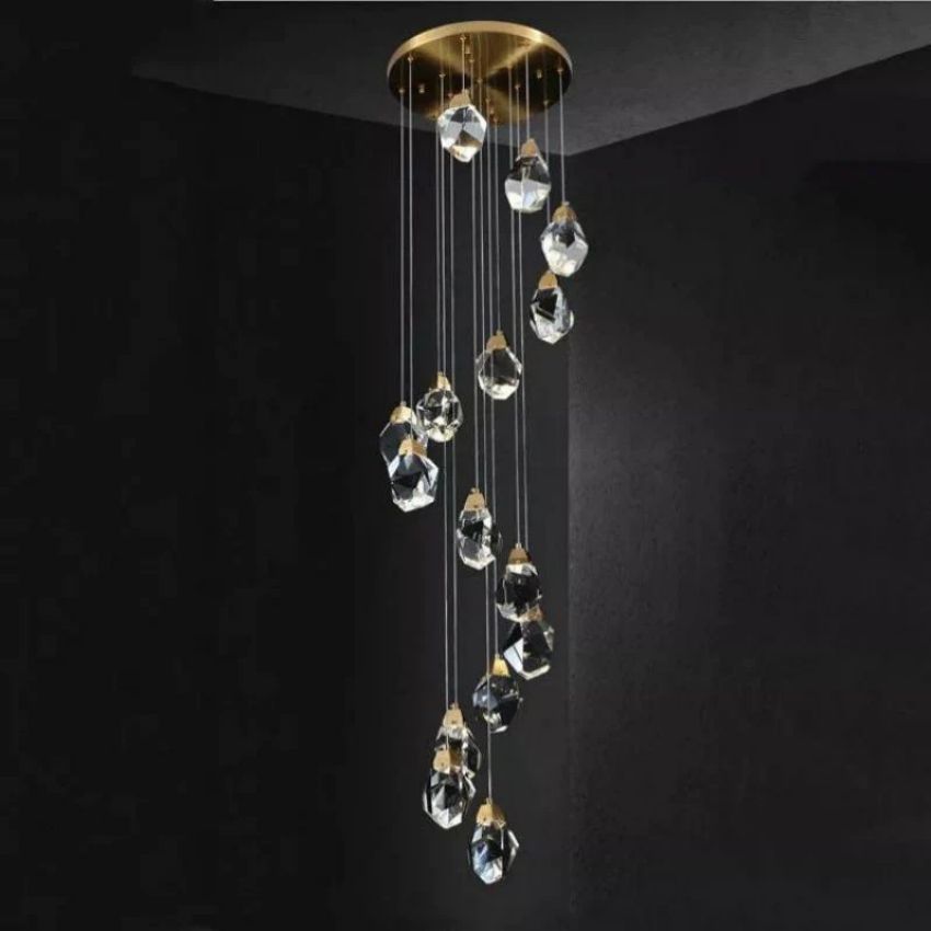 Angel Faceted Crystal Prisms Chandeliers For Staircase(10/15/20/25 Lights)