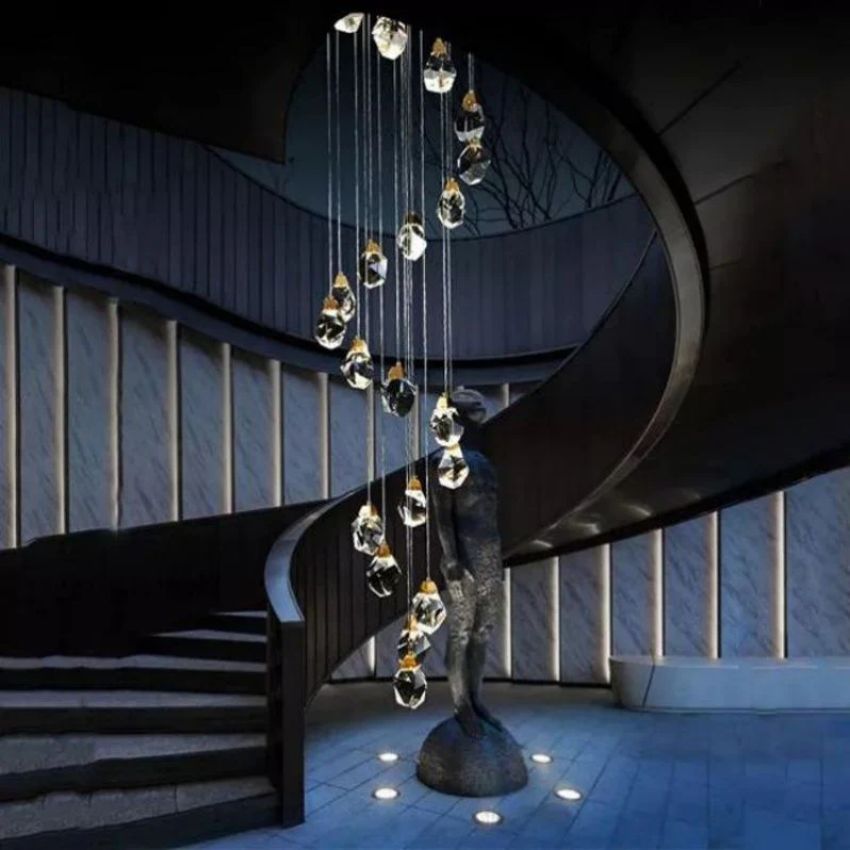 Angel Faceted Crystal Prisms Chandeliers For Staircase(10/15/20/25 Lights)