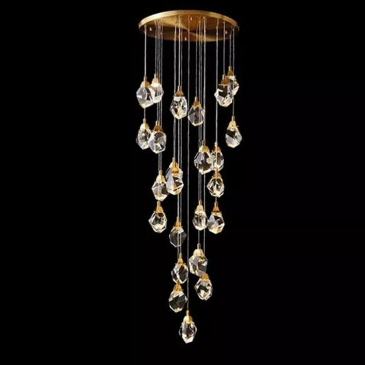 Angel Faceted Crystal Prisms Chandeliers For Staircase(10/15/20/25 Lights)