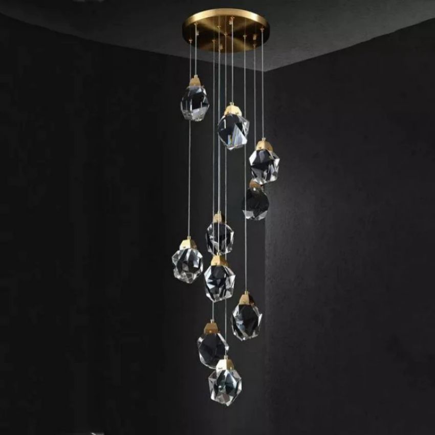 Angel Faceted Crystal Prisms Chandeliers For Staircase(10/15/20/25 Lights)