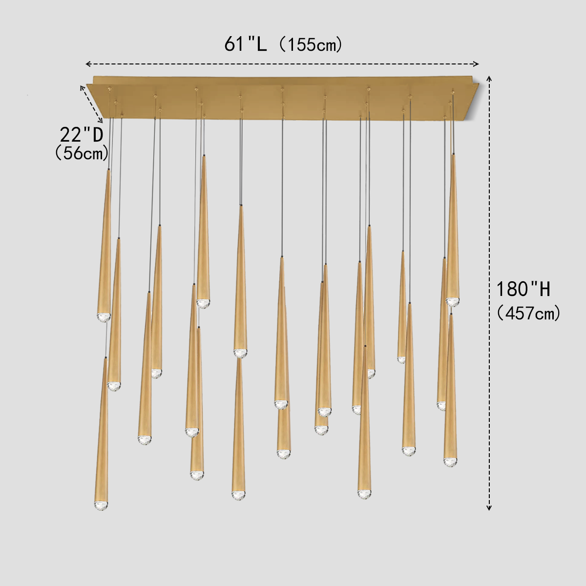 Droop Rectangle Tubular Pendant