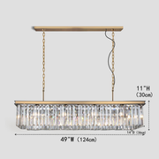 Beckett Single-Tier Rectangular Crystal Rod Chandelier