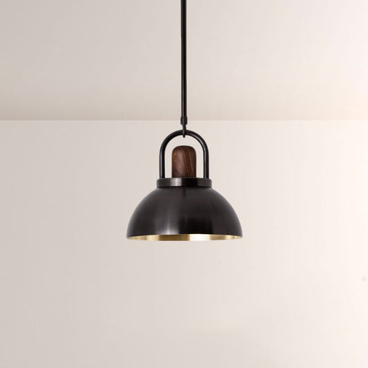 Arcane Walnut Dual Tone Metal Dome Pendant