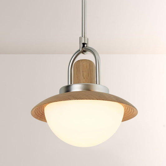 Arcane Wood Metal Dome Pendant