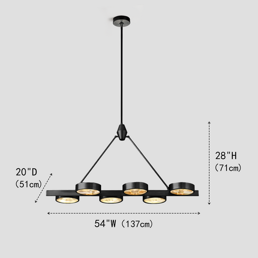 Melange Linear Brass Chandelier