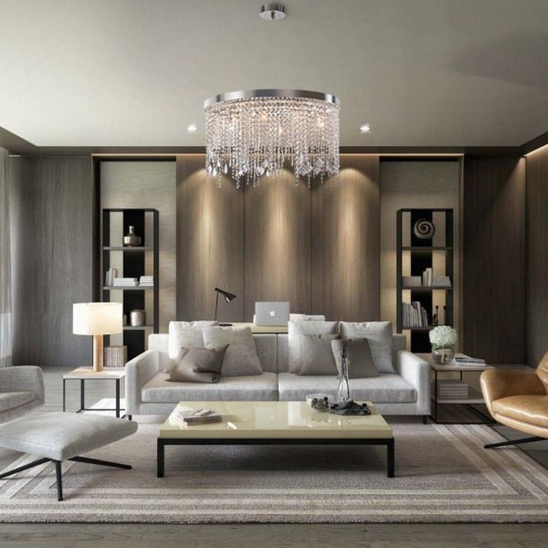 Aris Crystal Round Chandelier