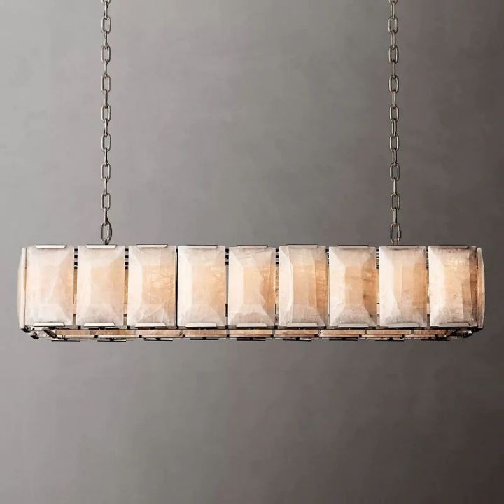 Aubrey Calcite Rectangular Chandelier 62"