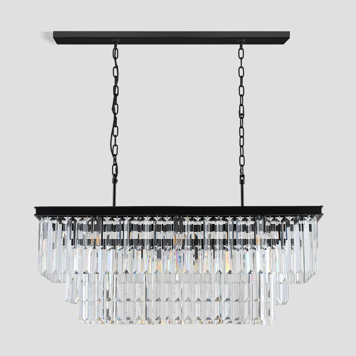 Beckett 3-Tier Crystal Rectangular Chandelier