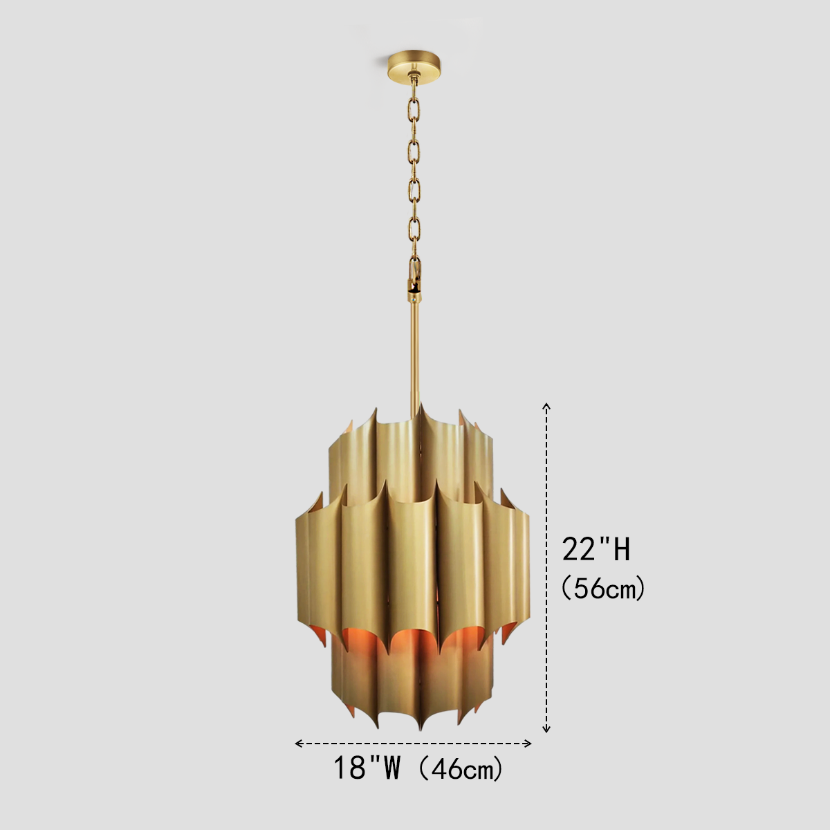 Patrick Brass Fluted Chandelier