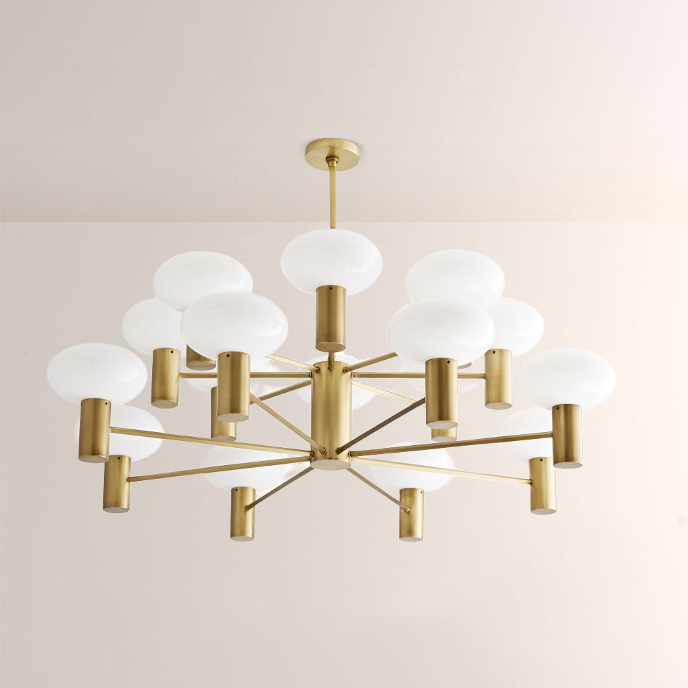 Broad Two-Layer Round Chandelier