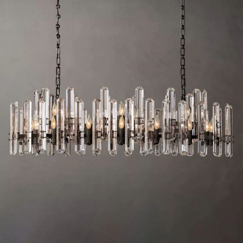 Brown Prism Linear Chandelier 54"