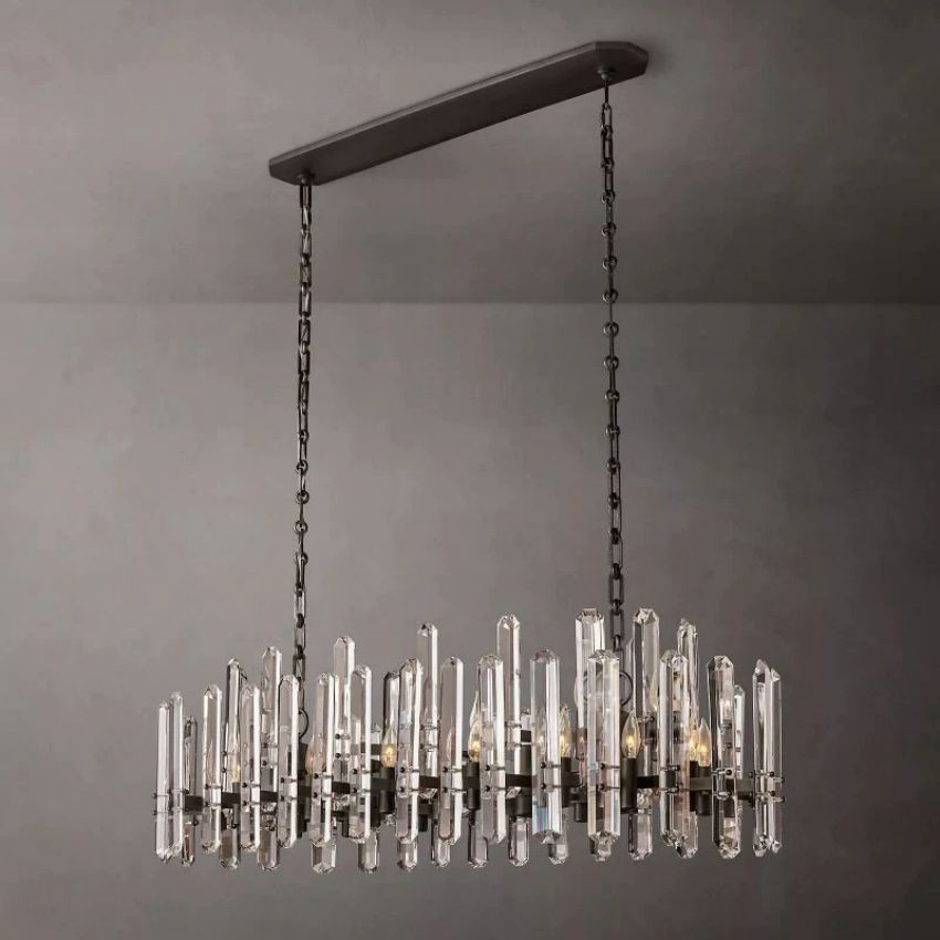 Brown Prism Linear Chandelier 54"