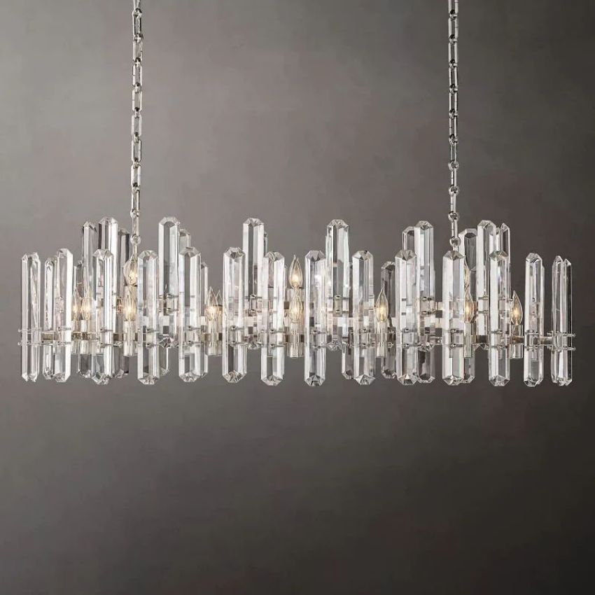 Brown Prism Linear Chandelier 54"