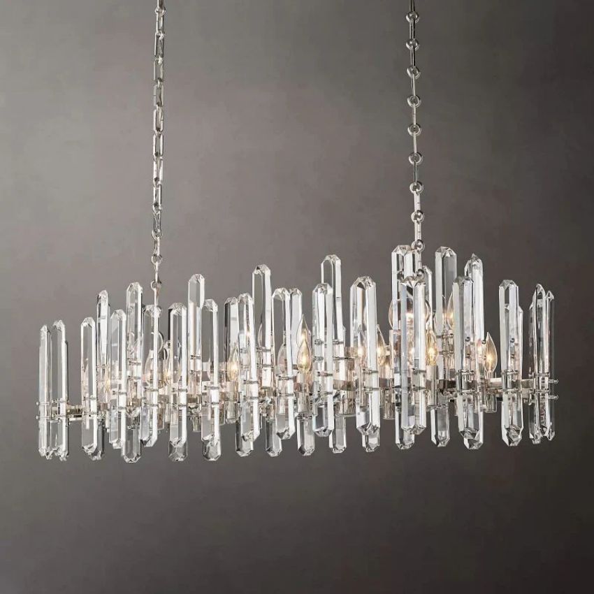 Brown Prism Linear Chandelier 54"