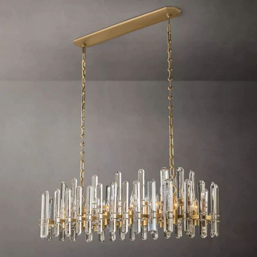 Brown Prism Linear Chandelier 54"