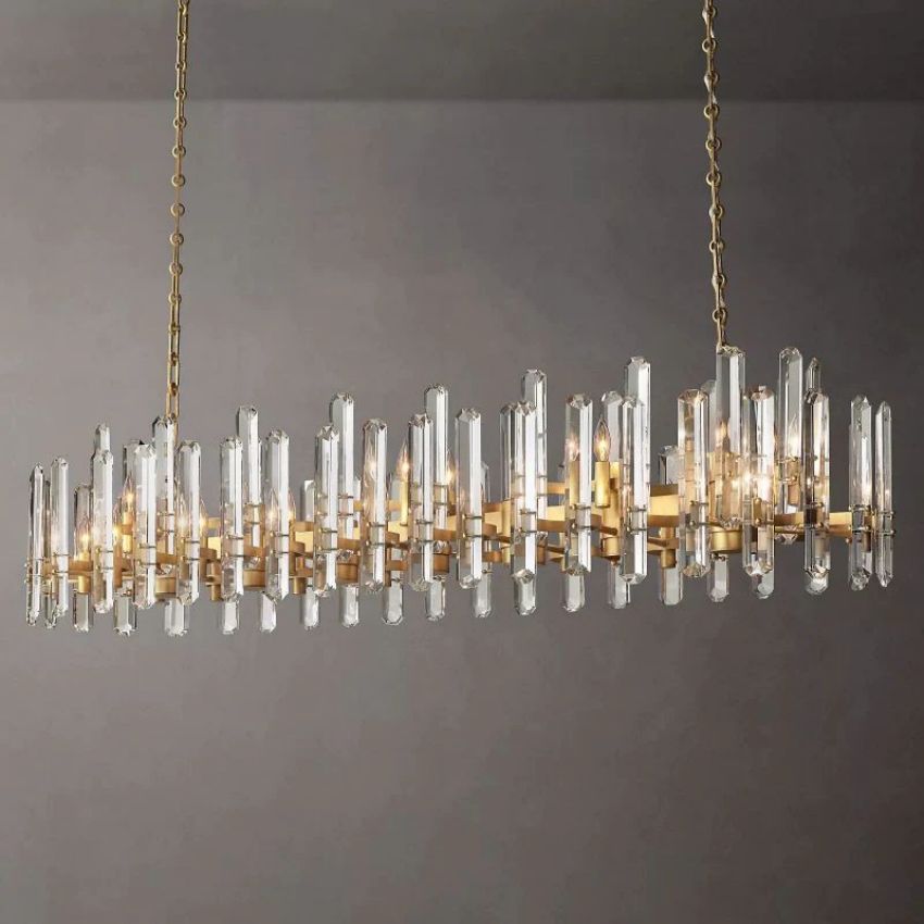 Brown Prism Linear Chandelier 72"