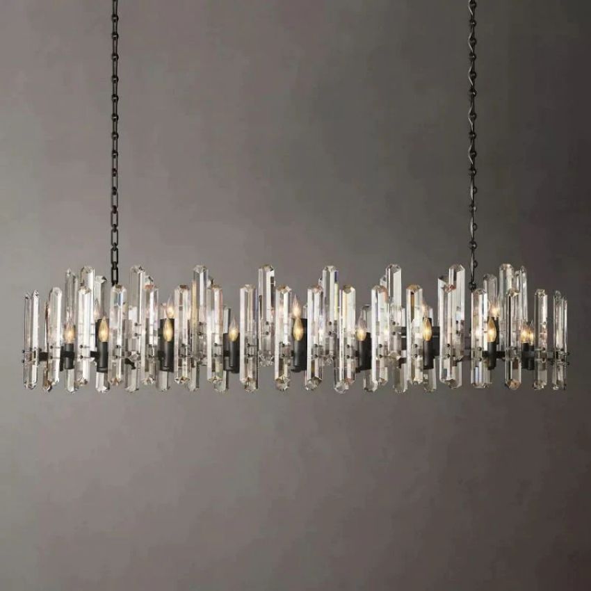 Brown Prism Linear Chandelier 72"