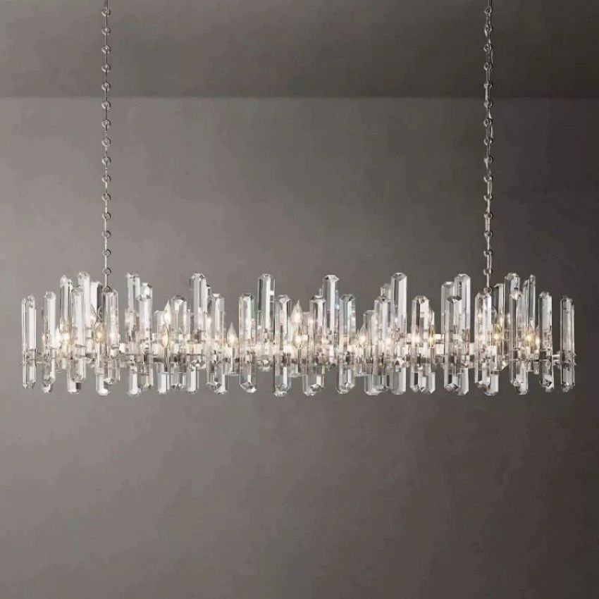 Brown Prism Linear Chandelier 72"