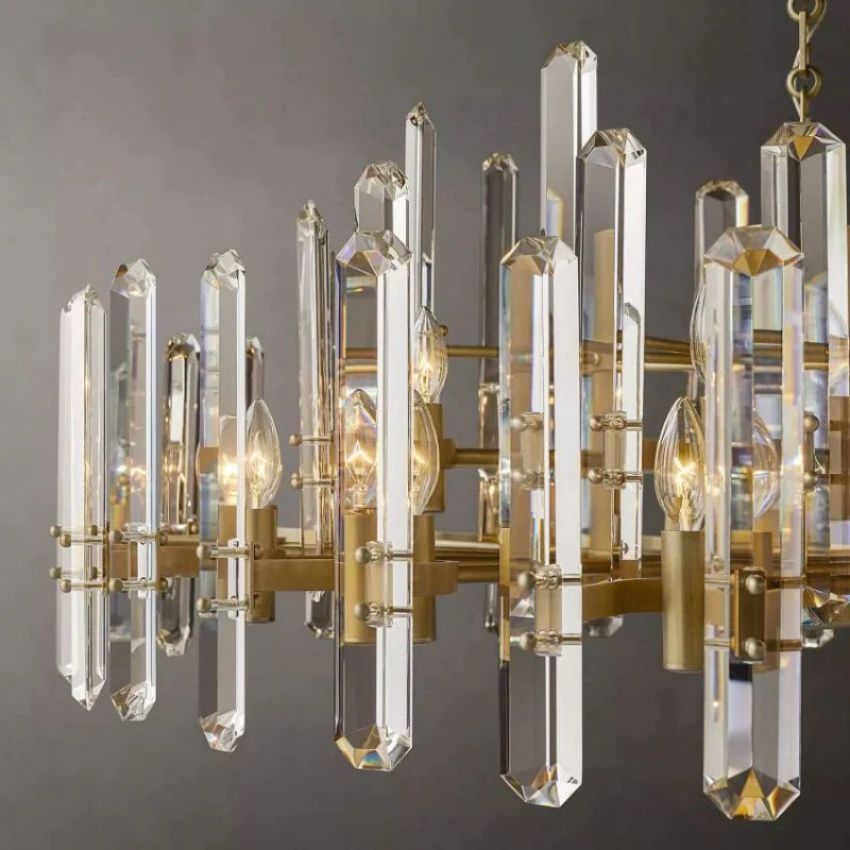 Brown Prism Linear Chandelier 72"