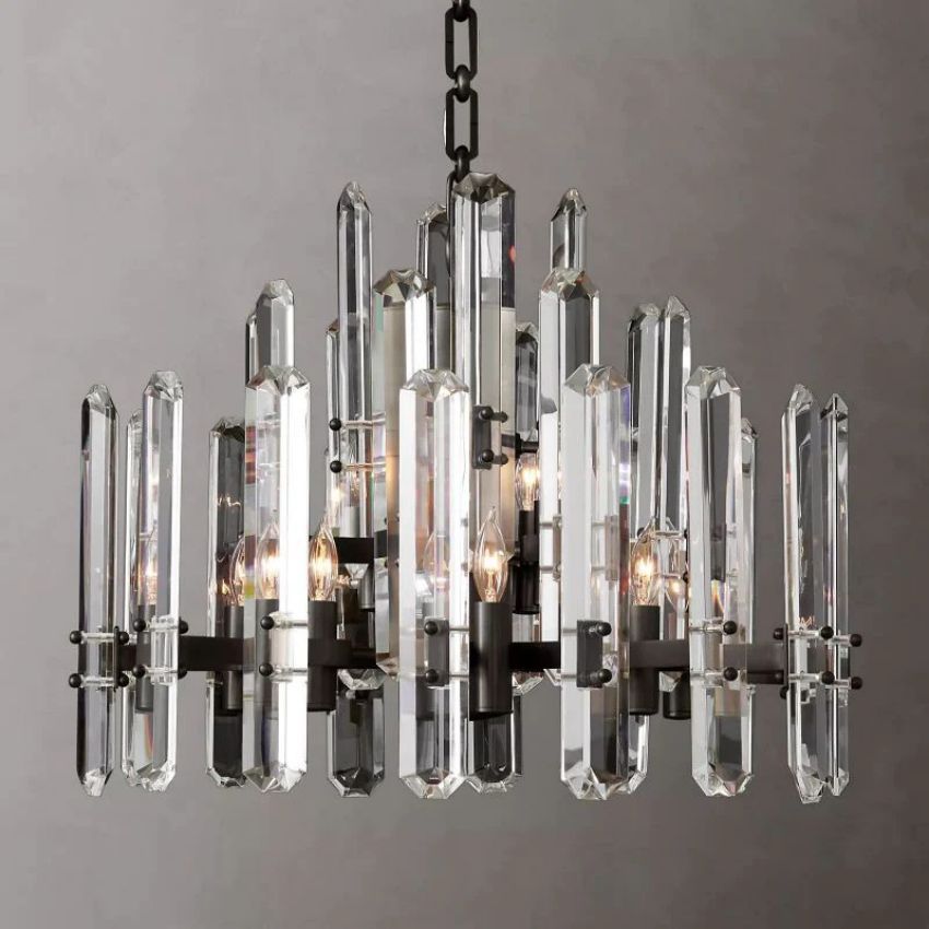 Brown Prism Round Chandelier 24"