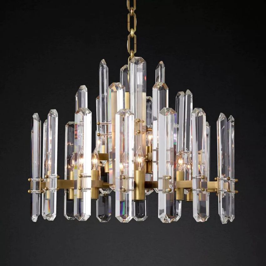 Brown Prism Round Chandelier 24"