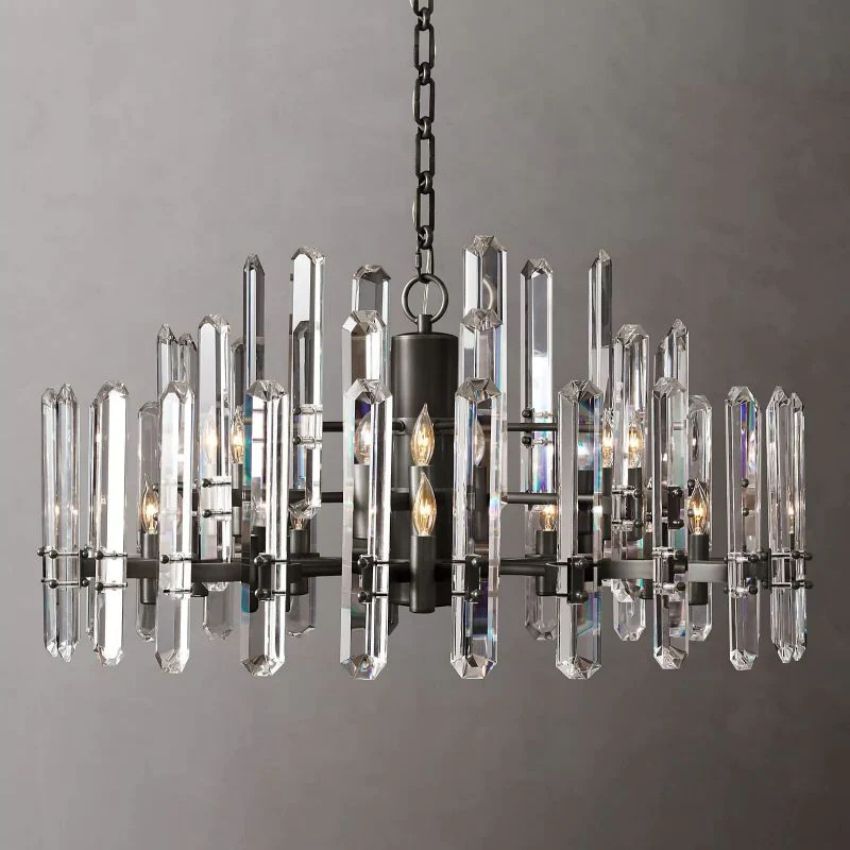 Brown Prism Round Chandelier 36"