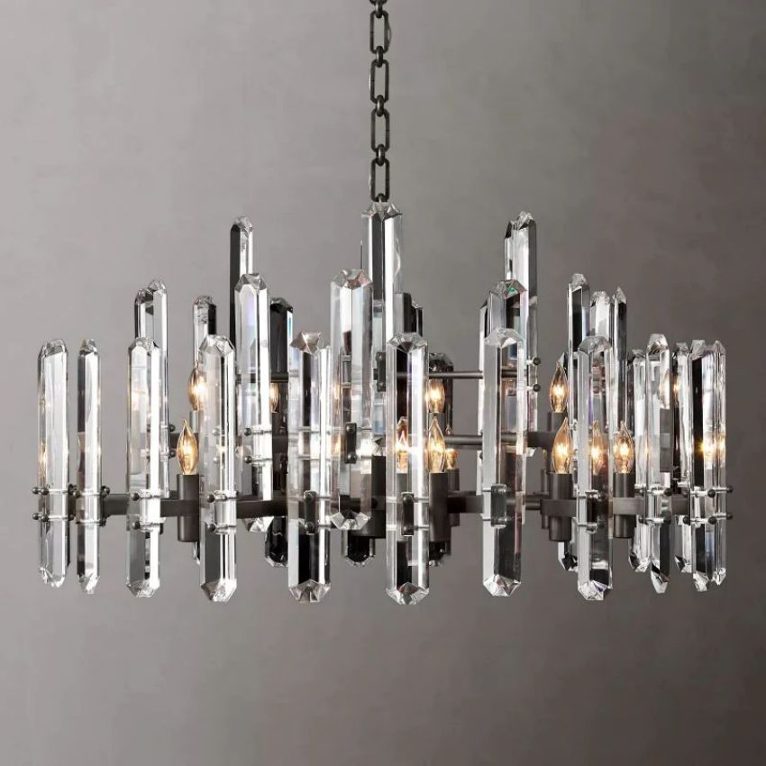 Brown Prism Round Chandelier 36"