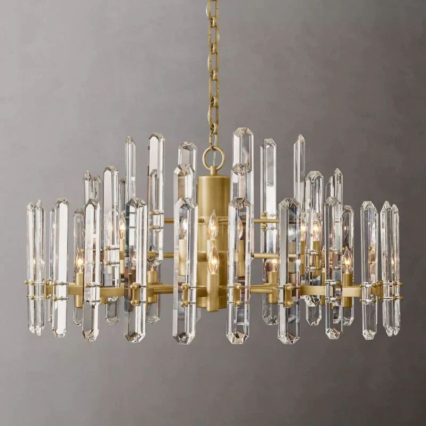 Brown Prism Round Chandelier 36"